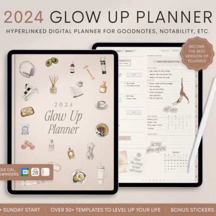 2024 Digital Planner | That Girl Planner | 2024 Daily, Weekly & Monthly Planner | GoodNotes Planner | iPad Planner | Glow Up Planner